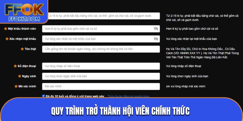 Quy trình trở thành hội viên chính thức